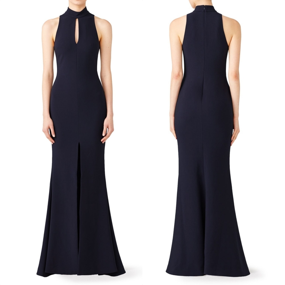 🆕️ Likely Harbor Mermaid Slit Front Keyhole Formal Gown in Navy